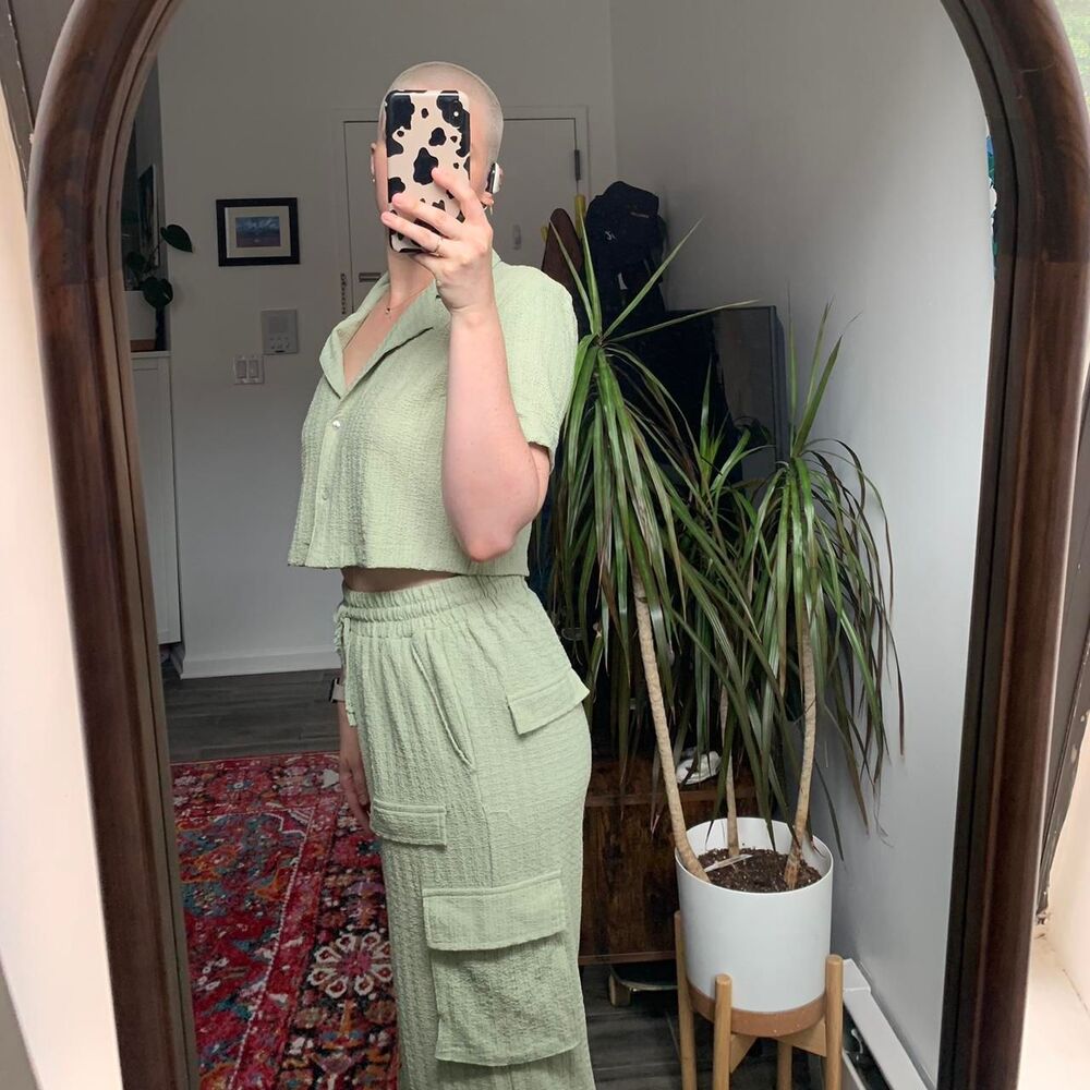 Summer Two Piece Pants and Cropped Short Sleeve